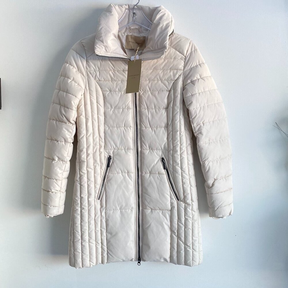 Soya Concept Nina 1 Quilted Puffer Coat Cream NWT Sz Xs​​